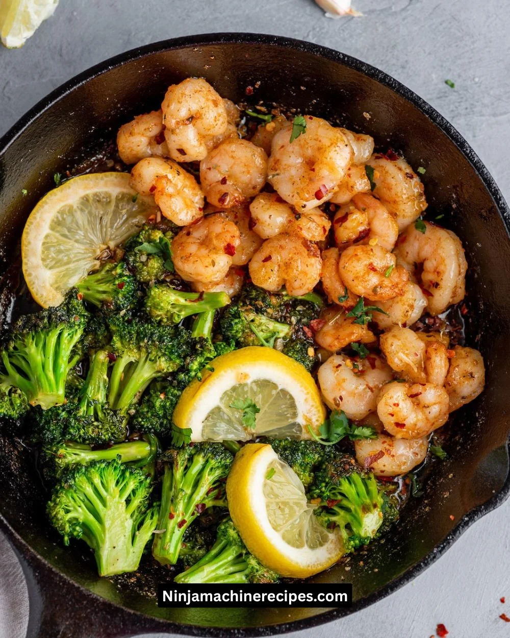 Skillet Garlic Butter Shrimp and Broccoli