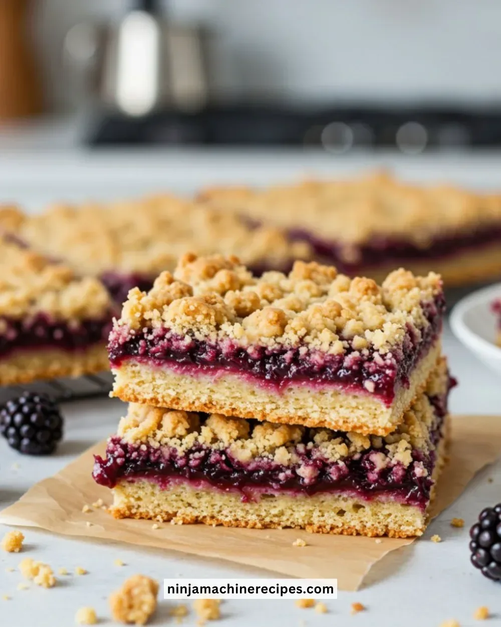 Delicious homemade Blackberry Crumb Bars with a crumbly topping and fresh blackberries.