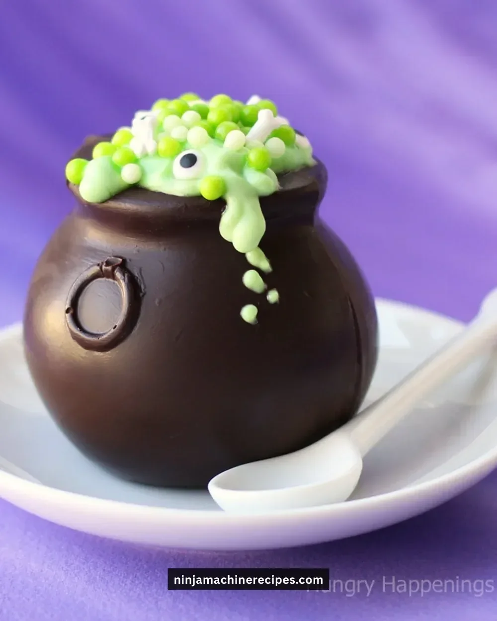 Decadent chocolate cauldrons filled with delicious sweets and treats