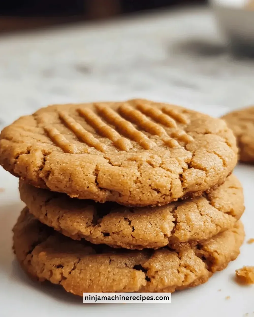 Delicious easy 3-ingredient peanut butter cookies on a baking tray
