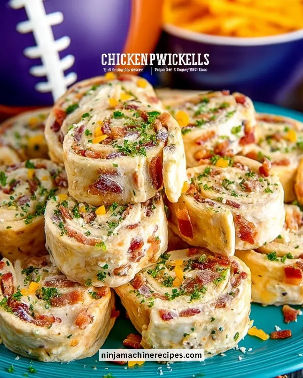 Easy Crack Chicken Pinwheels recipe with creamy chicken and spices.