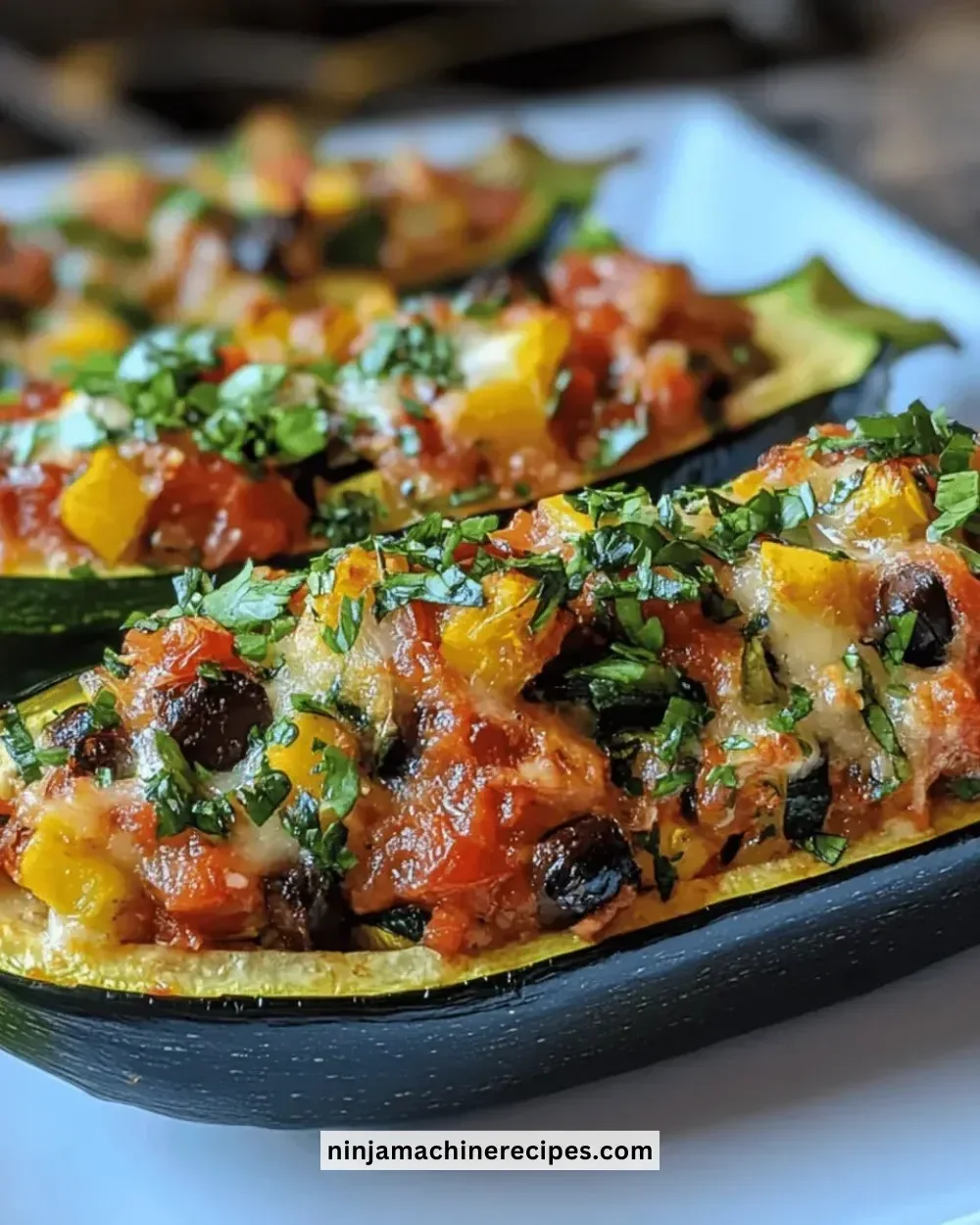 Easy Mediterranean stuffed zucchini dish with fresh ingredients