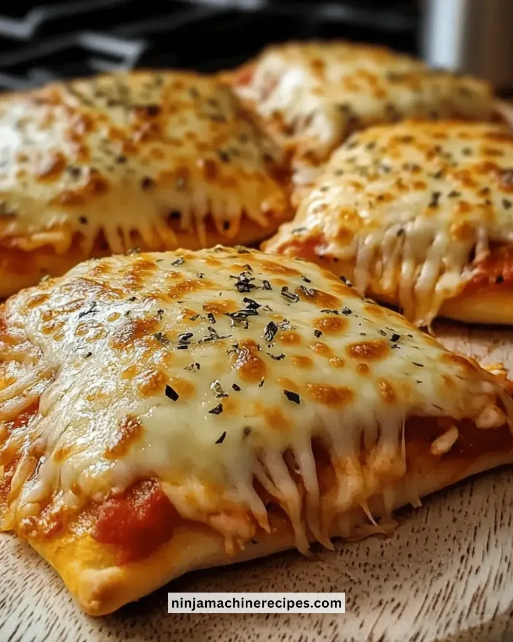 Easy mini veggie pizza pockets filled with colorful vegetables