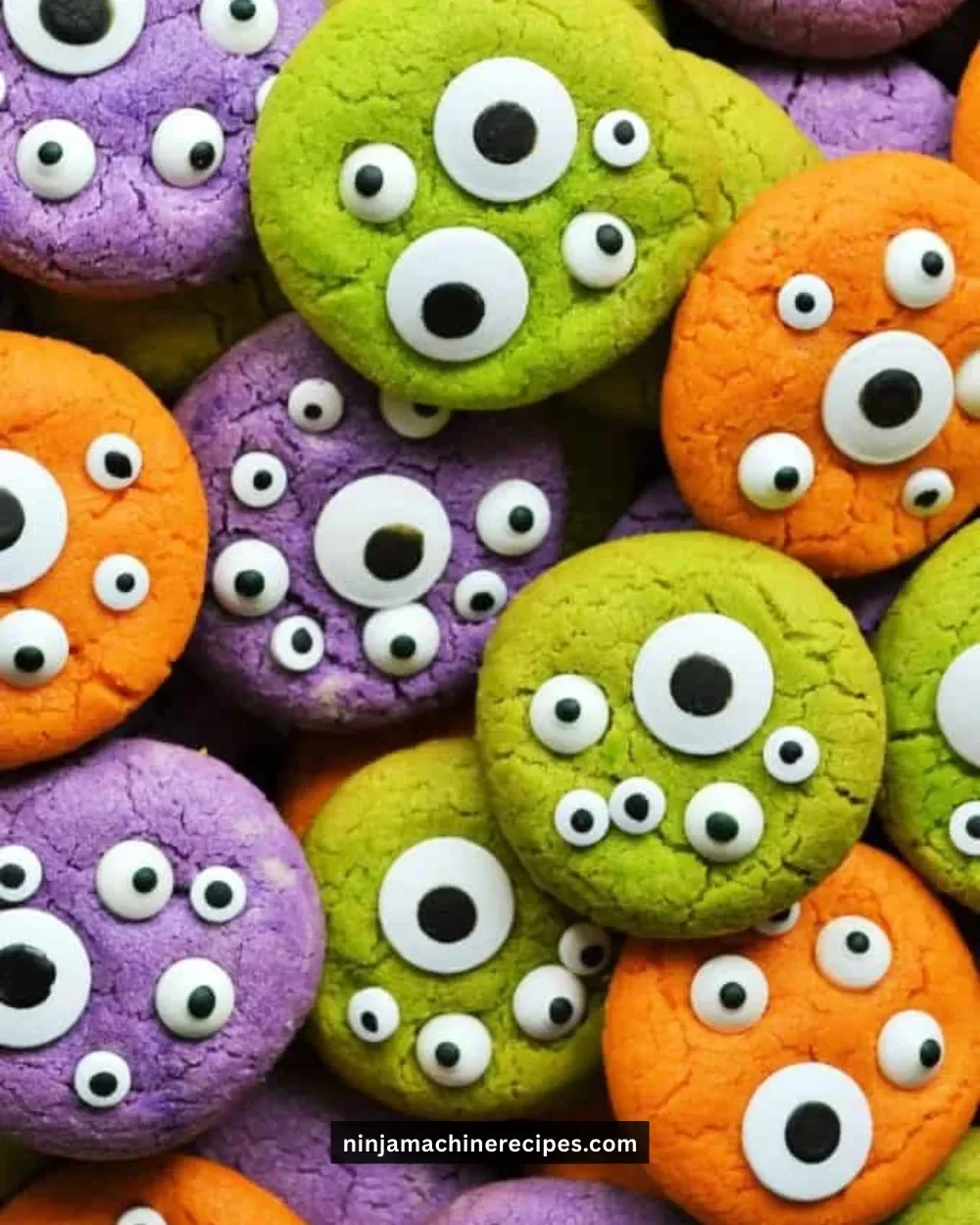 Colorful gooey monster eye cookies for Halloween-themed treats