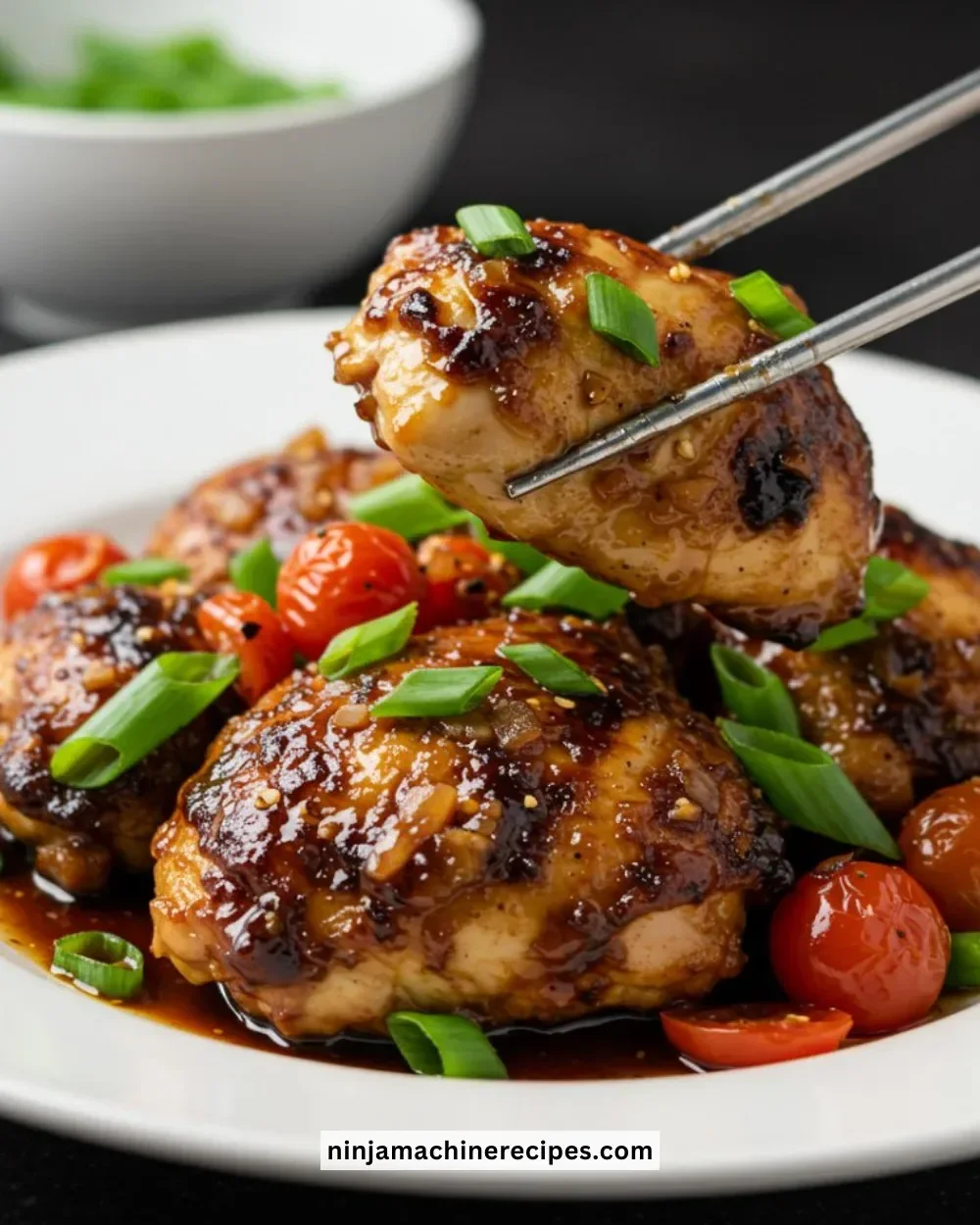 Grilled Hawaiian Huli Huli Chicken garnished with pineapple and green onions.