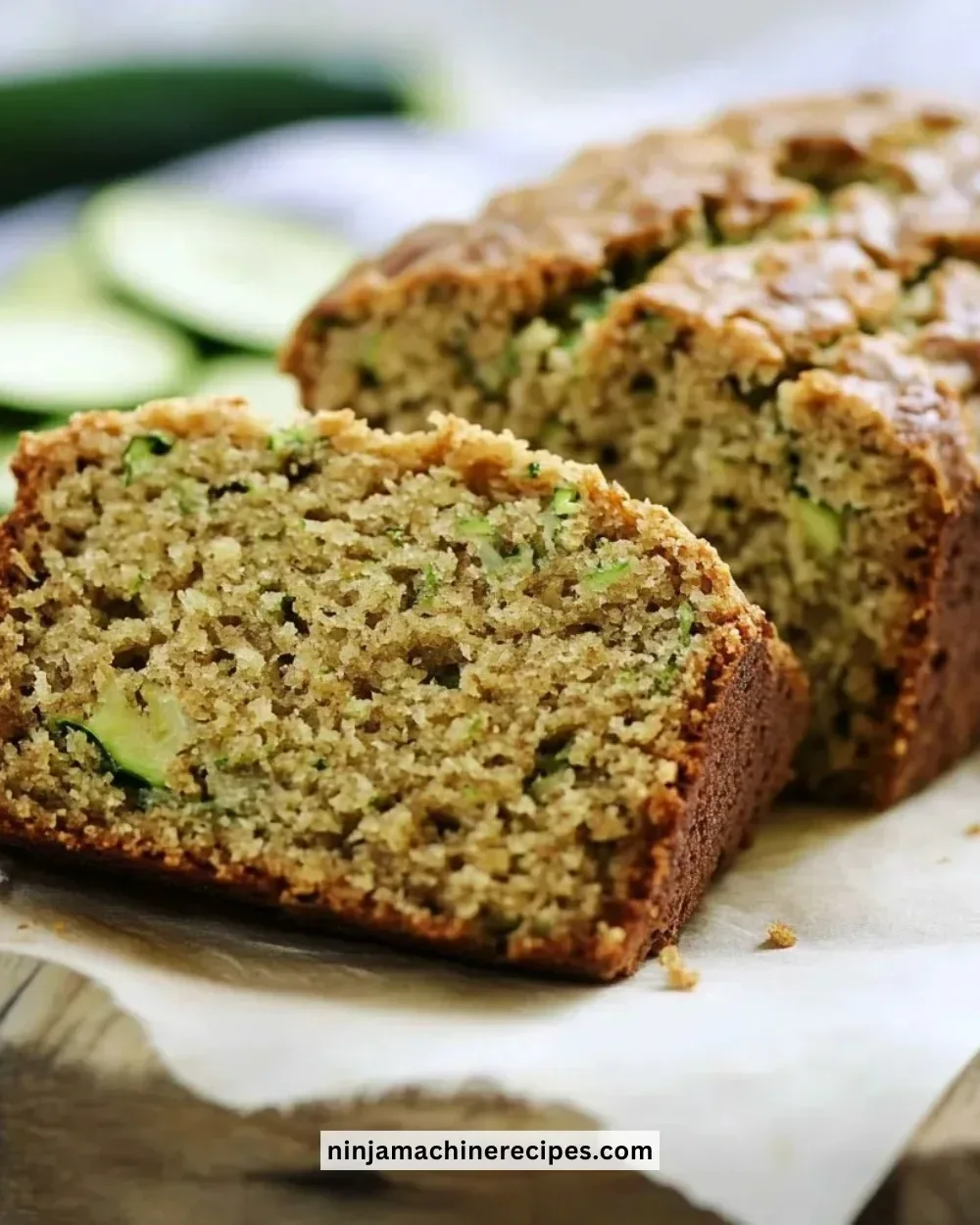 Low sugar zucchini bread fresh from the oven, healthy and moist.