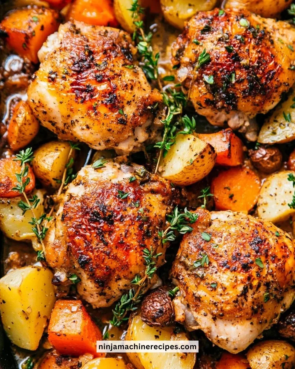 One-Pan Chicken and Potatoes dish ready to serve