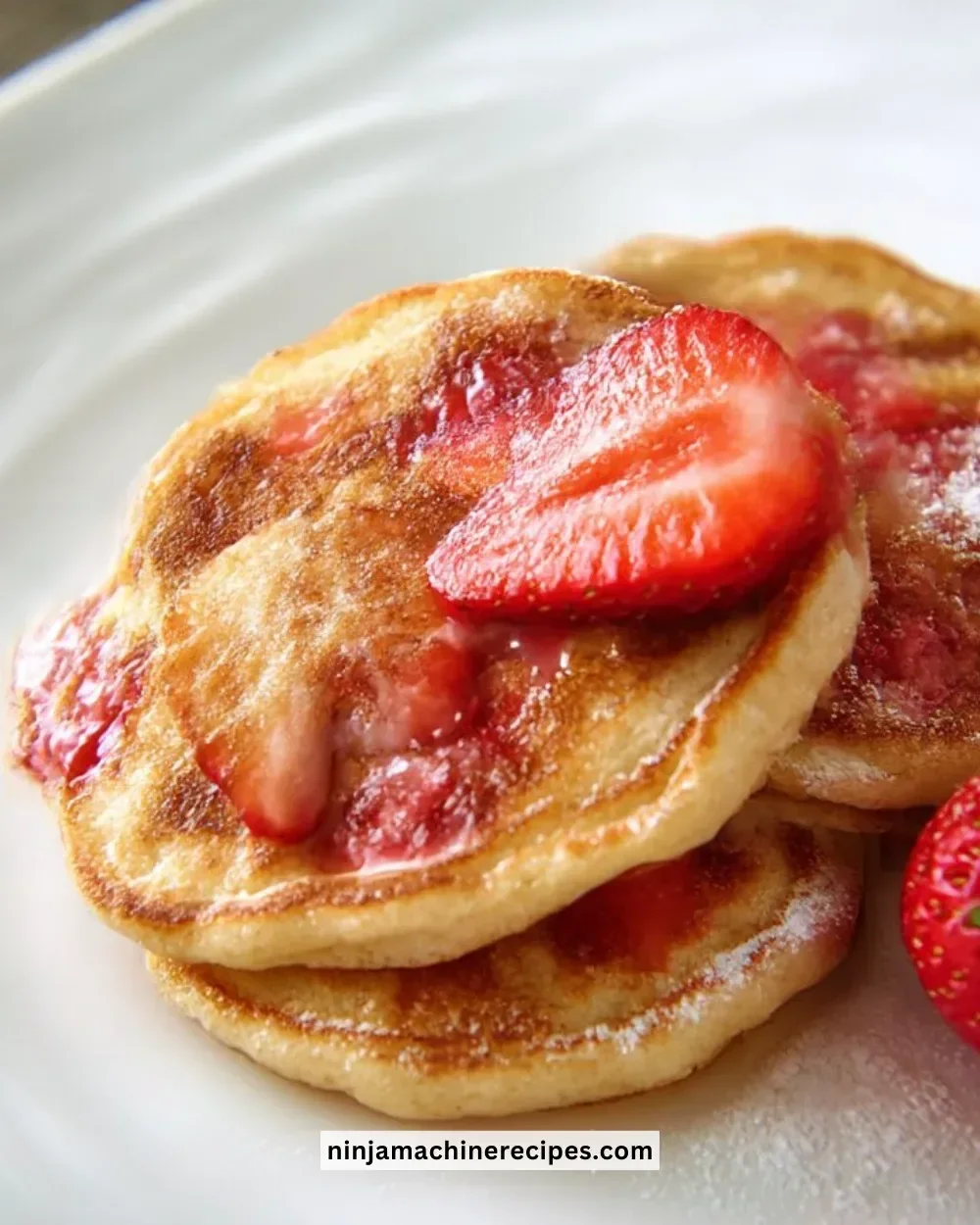 Strawberry vanilla cottage cheese pancake bites recipe for a tasty snack