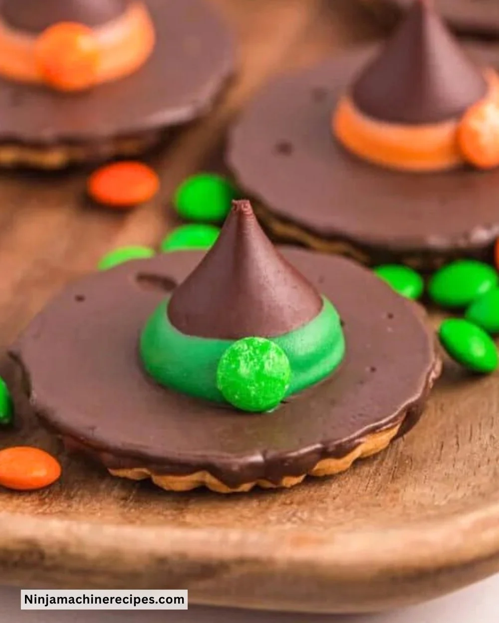 Delicious Witch Hat Cookies decorated for Halloween