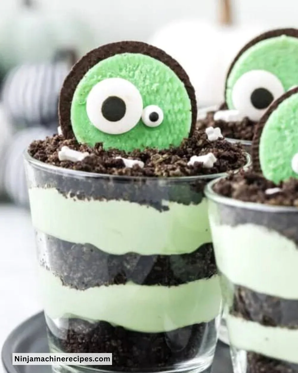 Delicious Zombie Dirt Pudding Cups for Halloween dessert