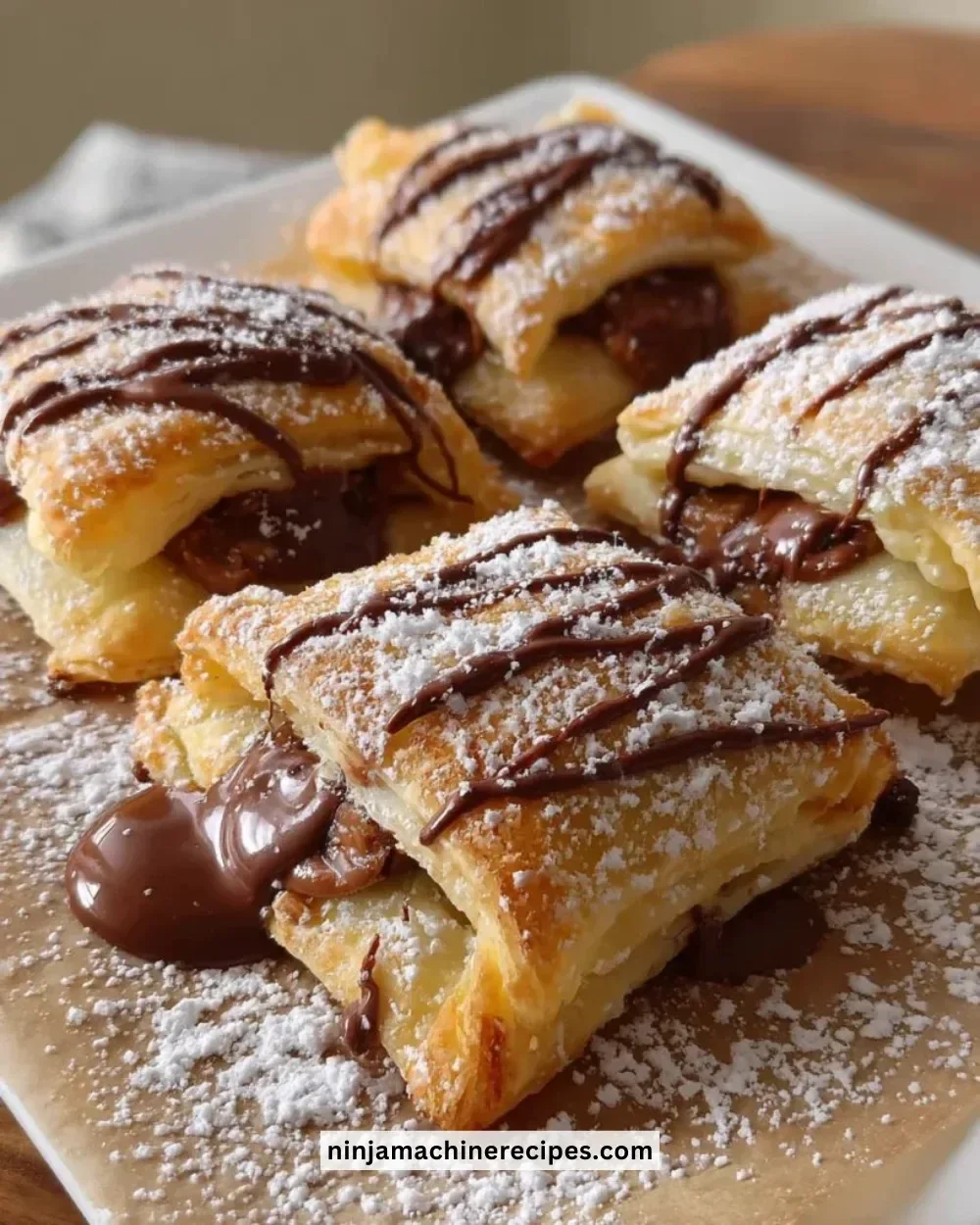 Delicious Air Fryer Snickers pastries with chocolate and caramel filling