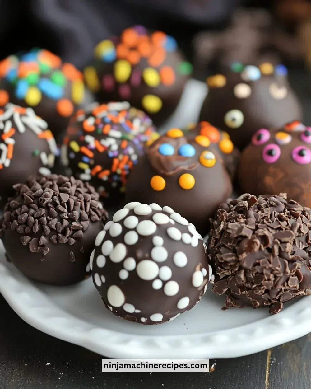 Decadent double chocolate brownie truffles ready to savor and enjoy.