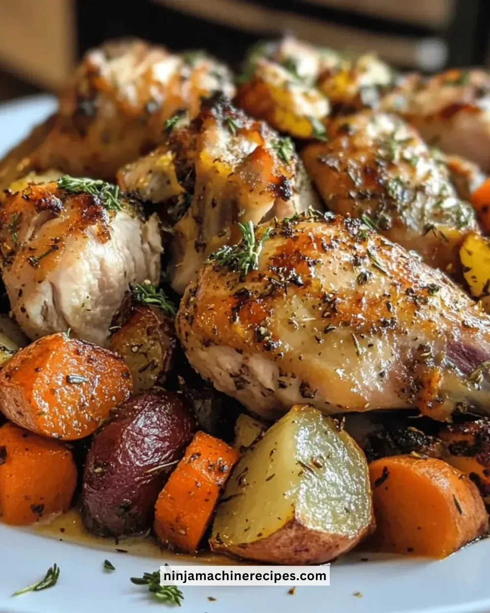 Deliciously roasted herb-flavored turkey wings served on a plate