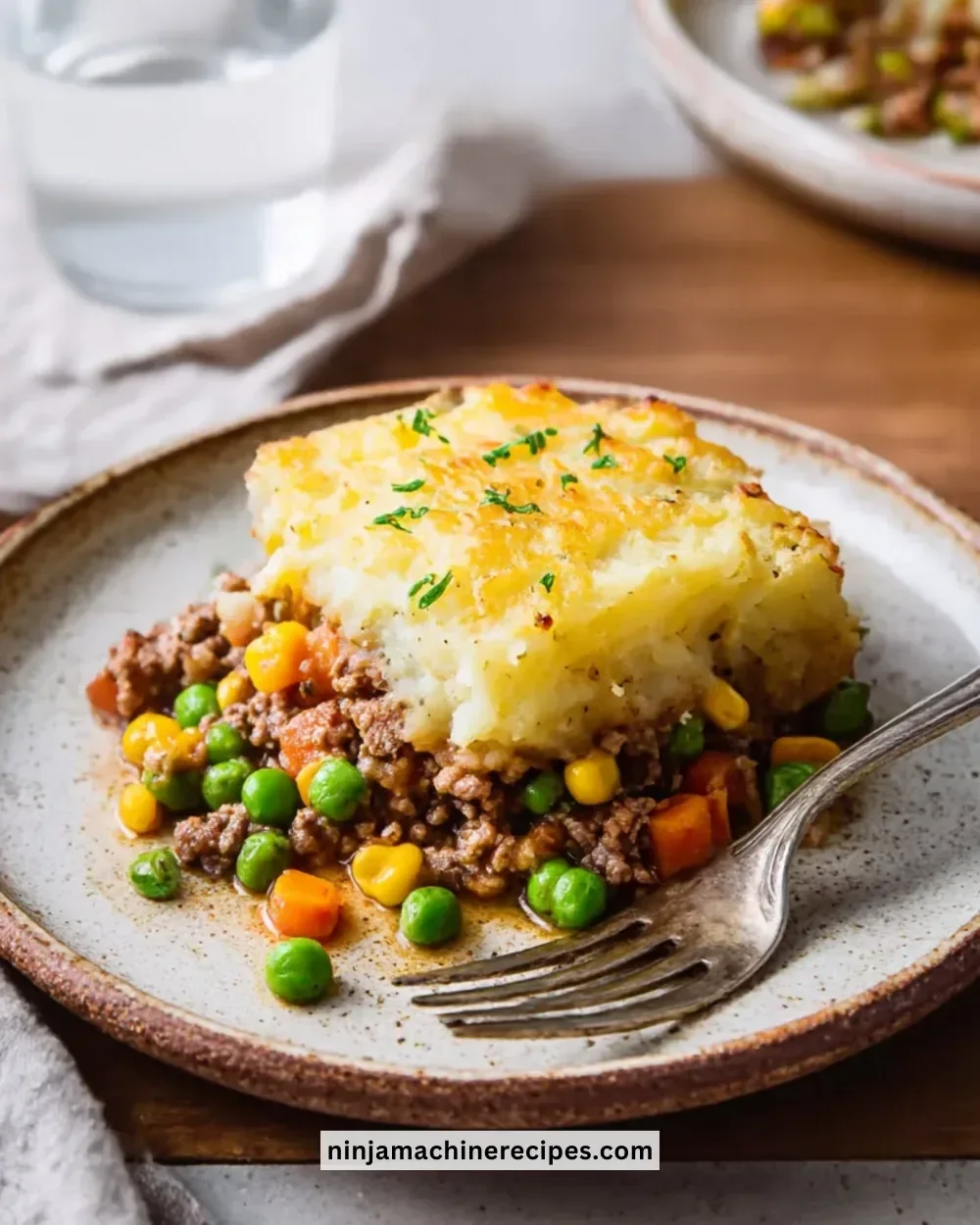 Delicious homemade Easy Shepherd's Pie with mashed potatoes and ground beef.
