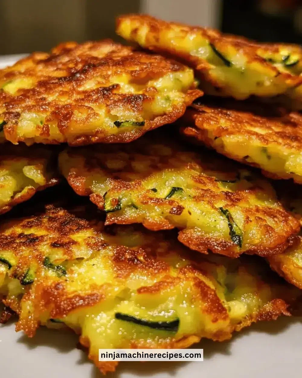 Delicious homemade zucchini fritters served on a plate.