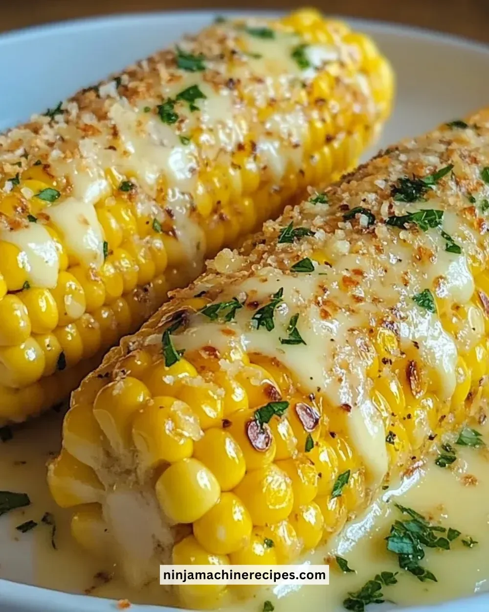 Delicious Garlic Parmesan Corn on the Cob served in a bowl