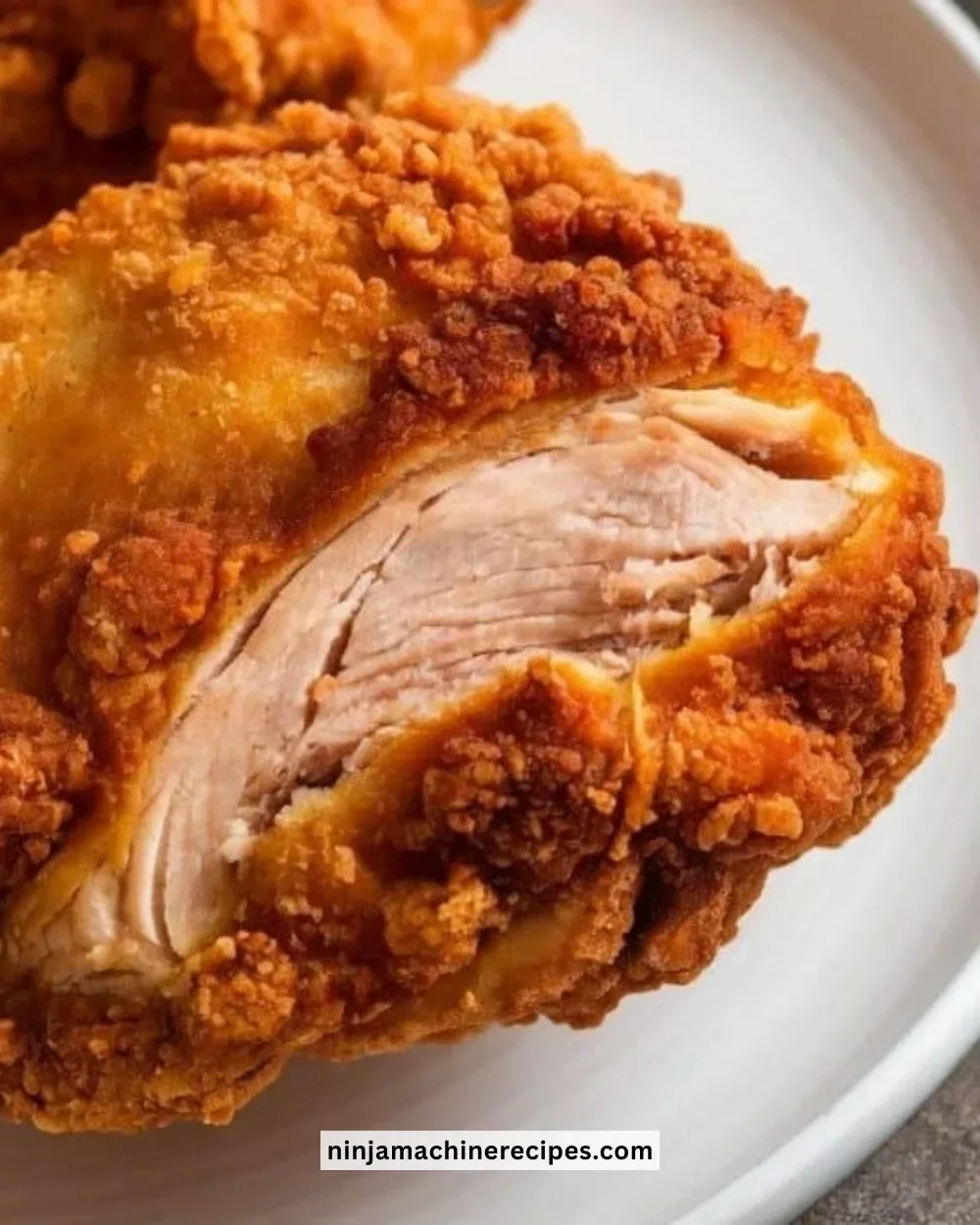 Crispy gluten-free fried chicken served on a plate with dipping sauce