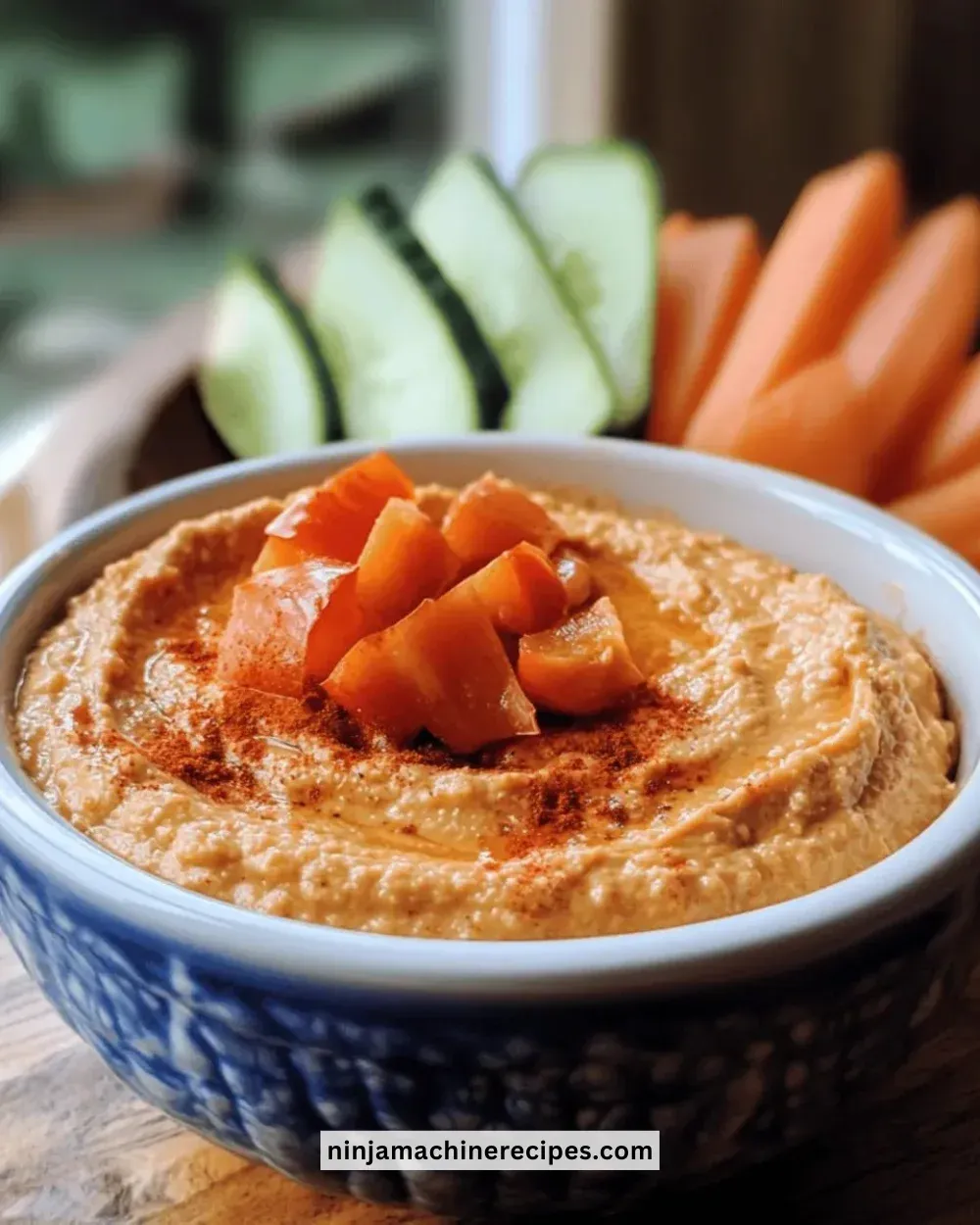 Easy Creamy Roasted Red Pepper Hummus-Free Dip