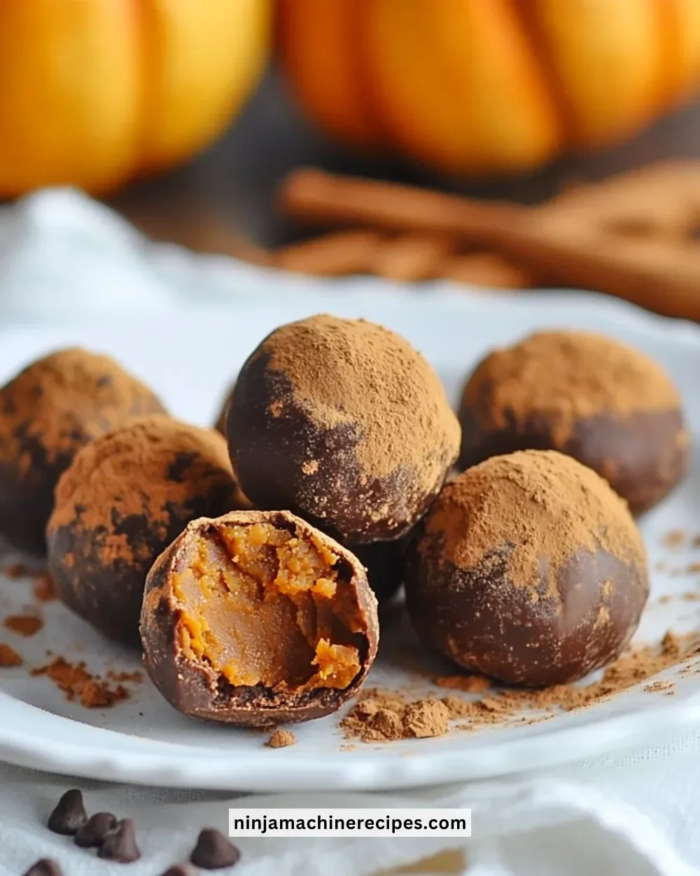 Delicious healthy pumpkin truffles made with natural ingredients
