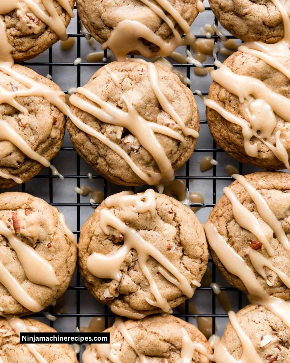 Freshly baked maple brown sugar cookies on a wooden table