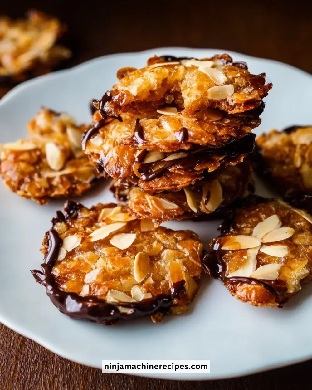 Delicious homemade quick Florentines with nuts and chocolate.