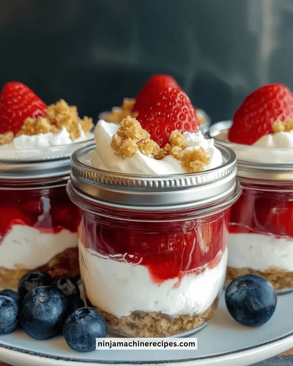 Easy Strawberry Cheesecake Parfait Jars with Creamy Bliss
