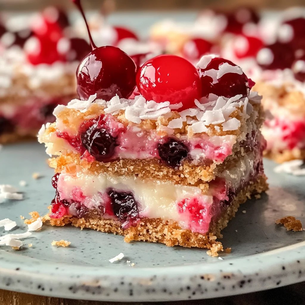 Chewy Cherry Coconut Magic Bars