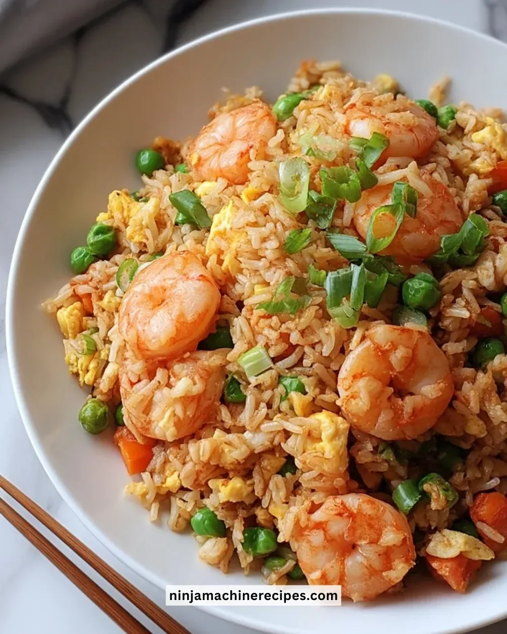 Delicious shrimp fried rice prepared in 30 minutes, perfect for quick meals.