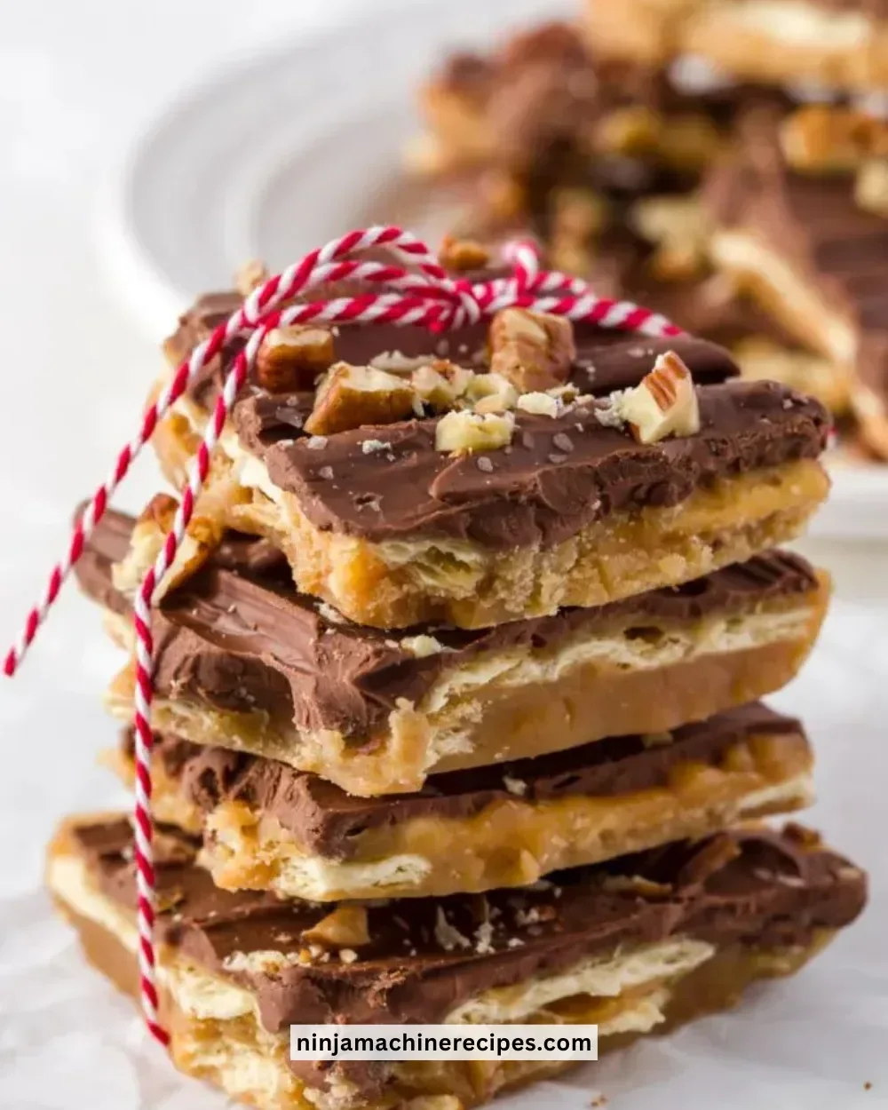 Delicious homemade Christmas Crack made with Saltine crackers and toffee