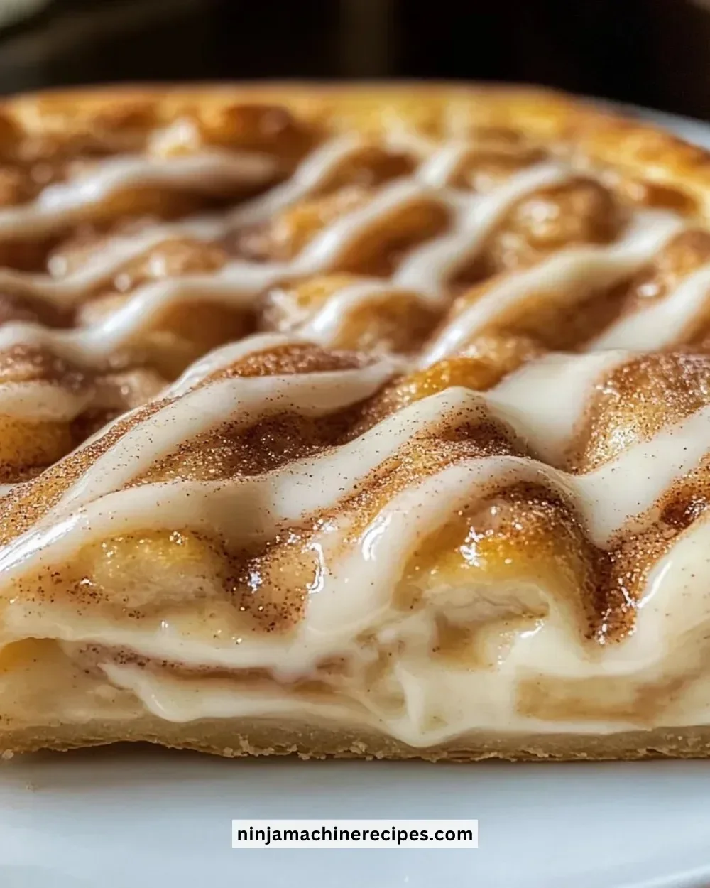 Delicious cinnamon-sugar pizza topped with cinnamon and sugar