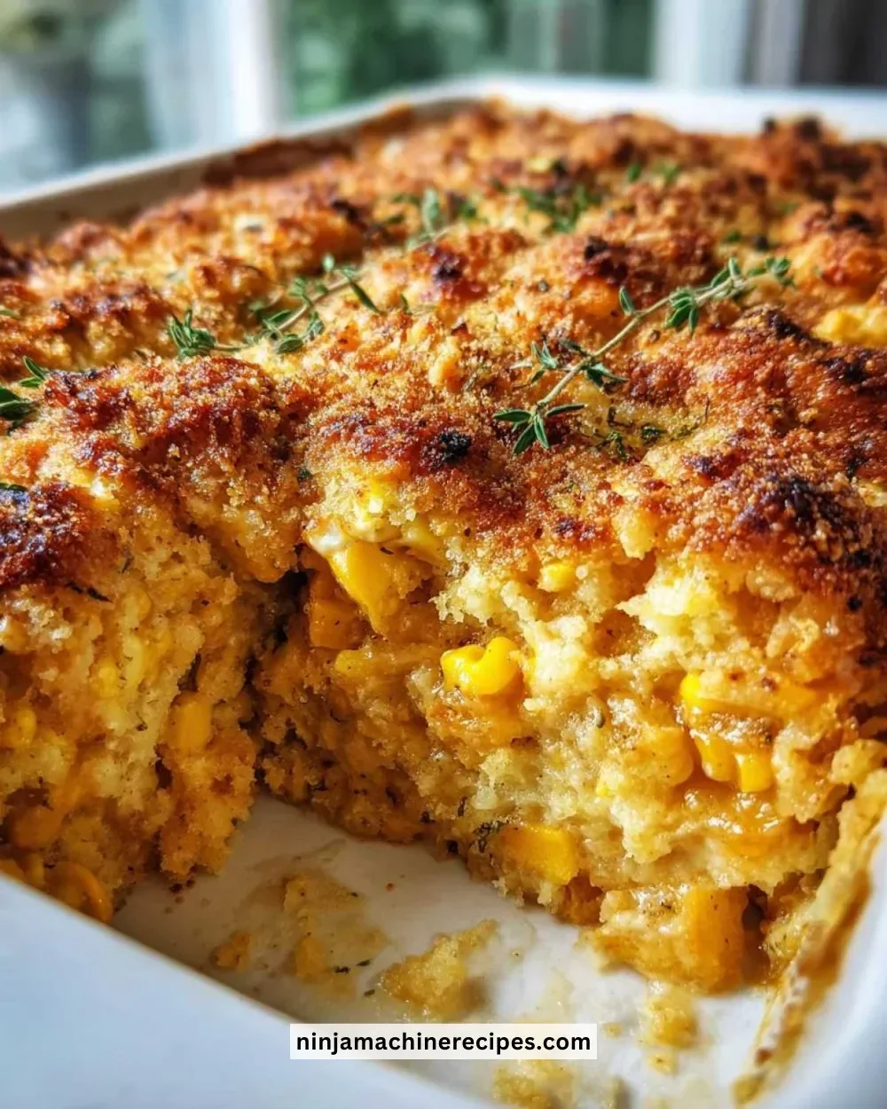 Delicious Corn and Squash Casserole dish ready to serve