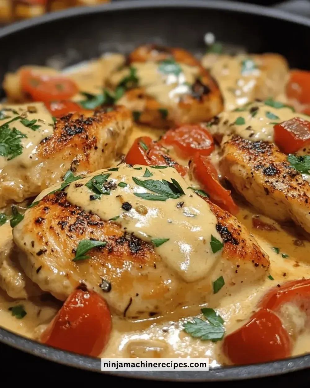 Creamy Tuscan Chicken Skillet with spinach and sun-dried tomatoes