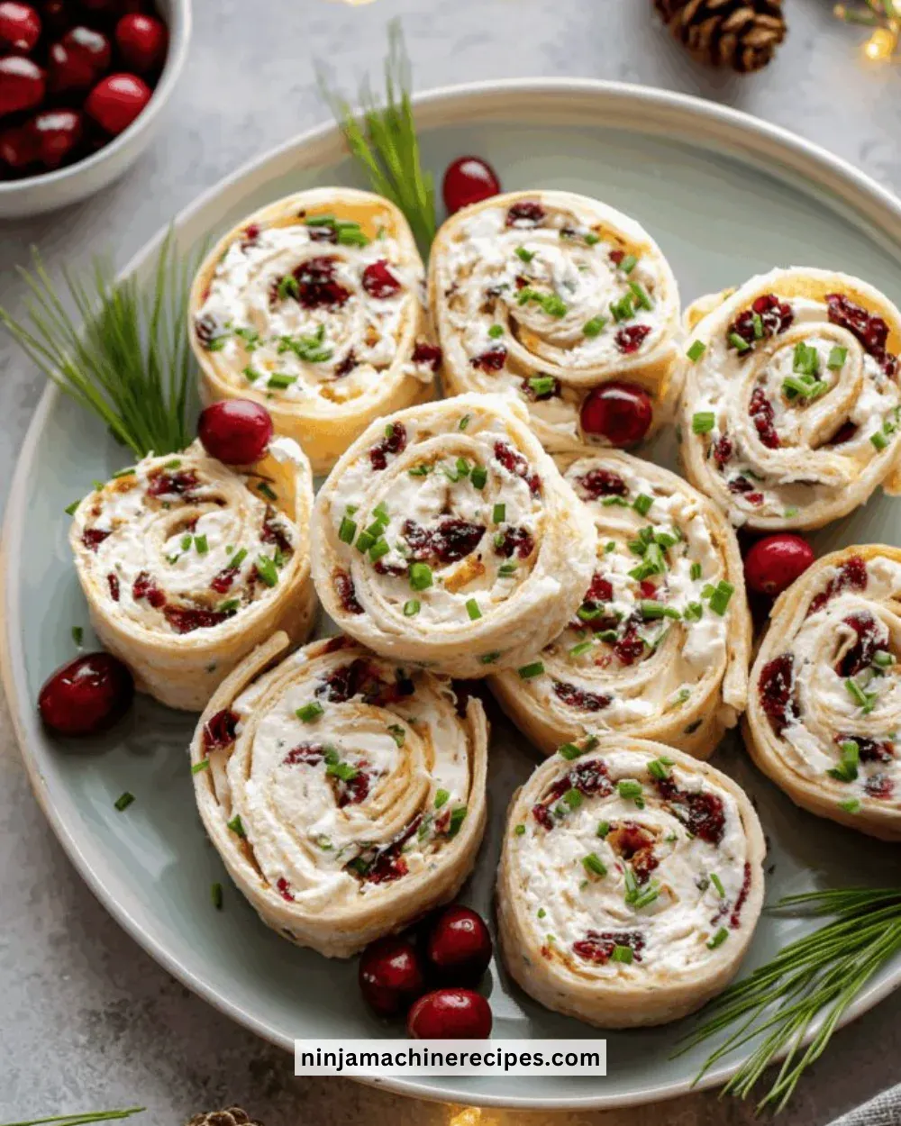 Savory Christmas Cranberry Roll Ups
