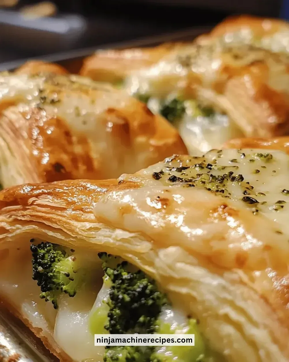 Delicious easy cheesy broccoli puff pastry baked to golden perfection