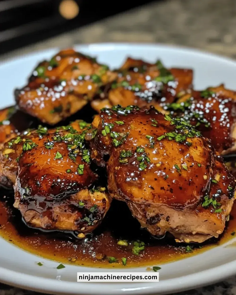 Delicious Honey Garlic Chicken Thighs cooked in a crockpot
