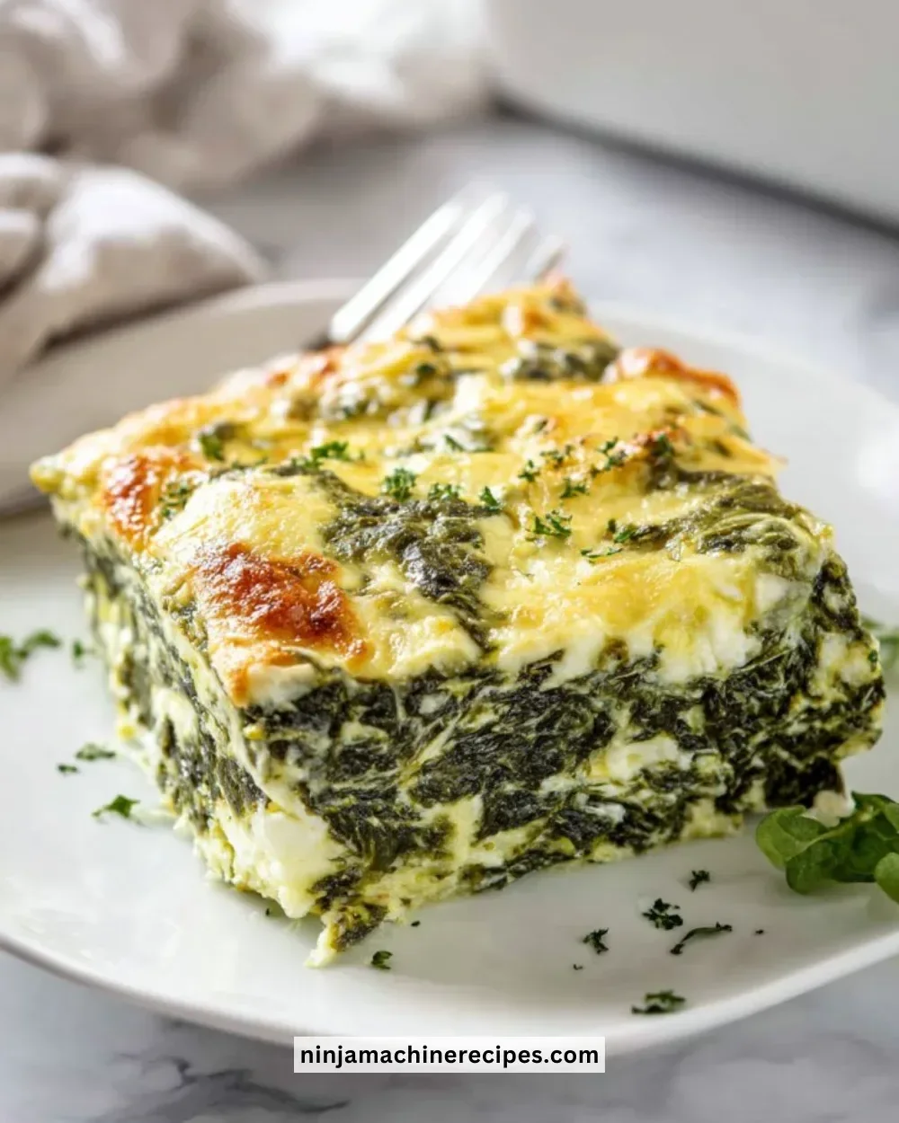 A delicious and easy spinach casserole baked to perfection.