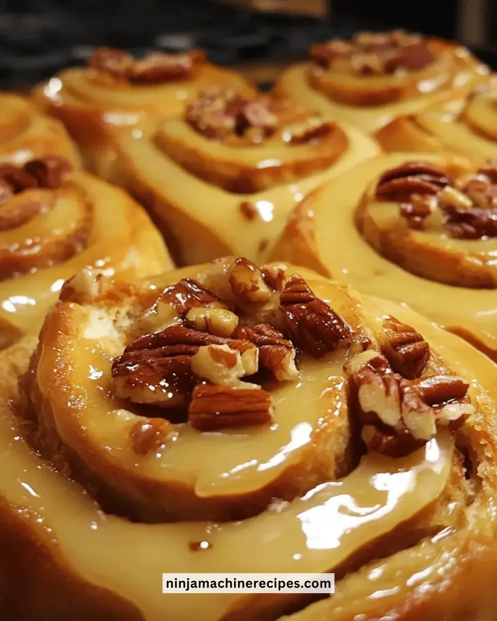 Delicious Thanksgiving maple pecan rolls served on a festive table