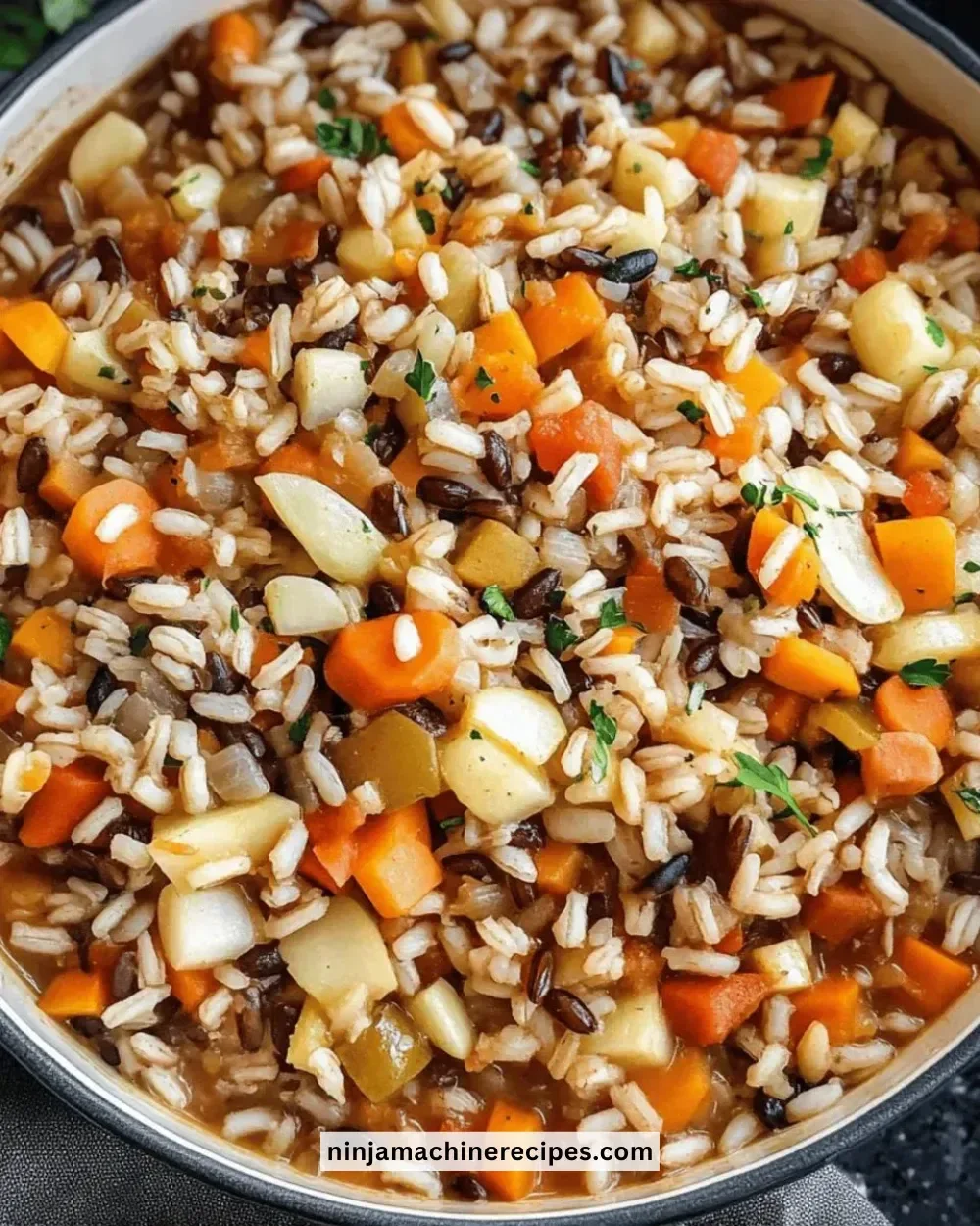 Delicious Thanksgiving Wild Rice and Vegetable Medley dish served in a bowl