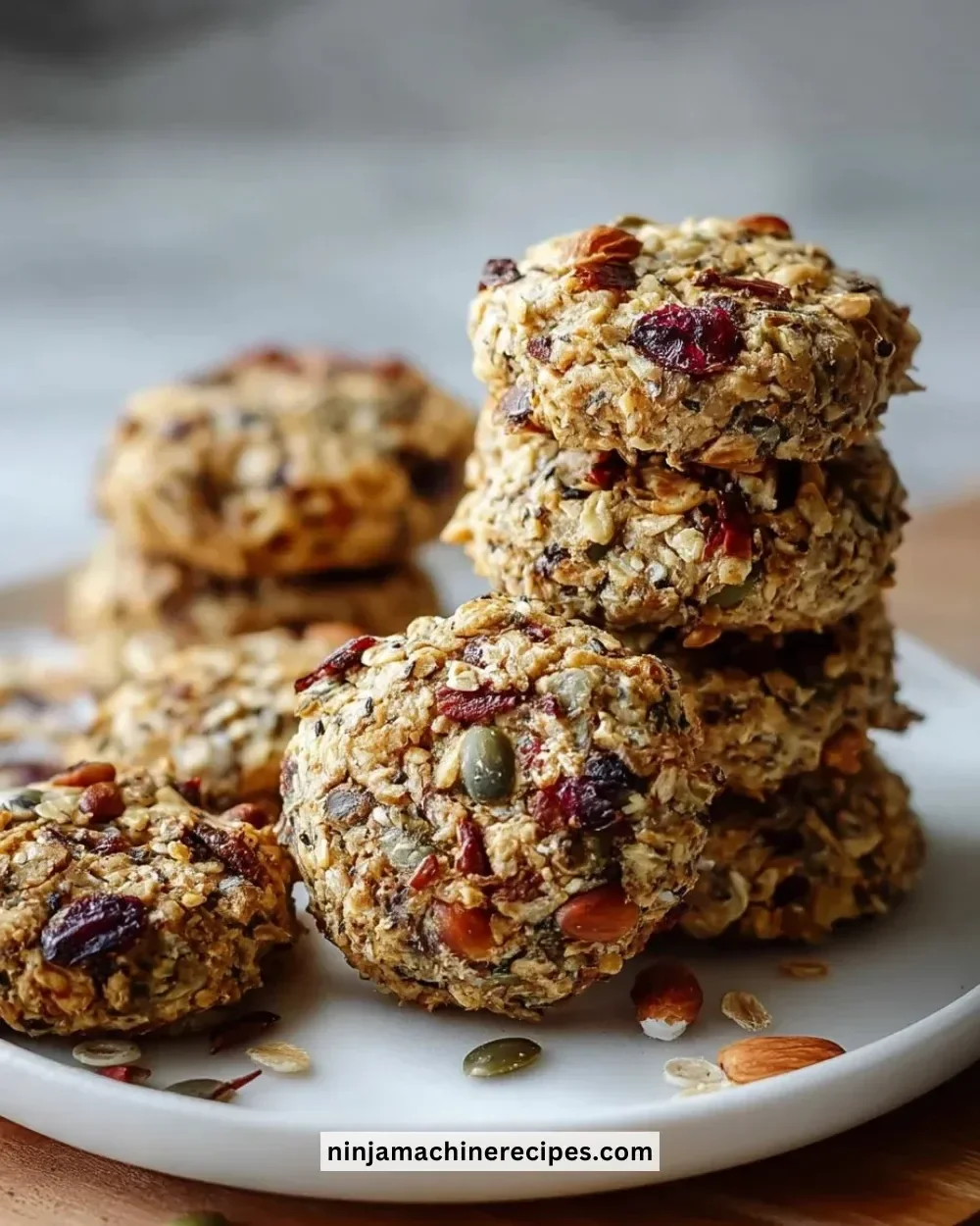 Healthy nut and seed energy cookies loaded with vitamins and minerals.