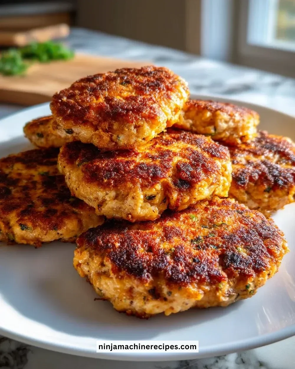Juicy chicken patties grilled to perfection, served with fresh vegetables.