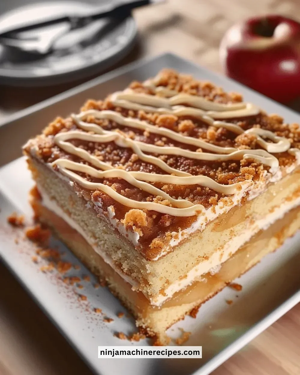 Deliciously moist Kentucky Apple Cake with fresh apples and spices