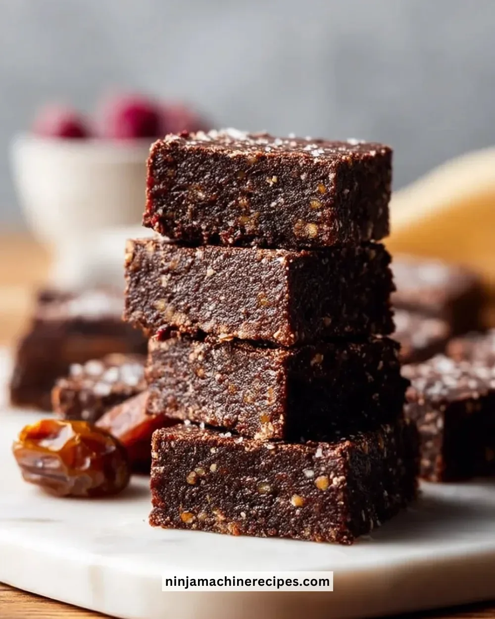 Delicious no bake vegan date brownies made with wholesome ingredients