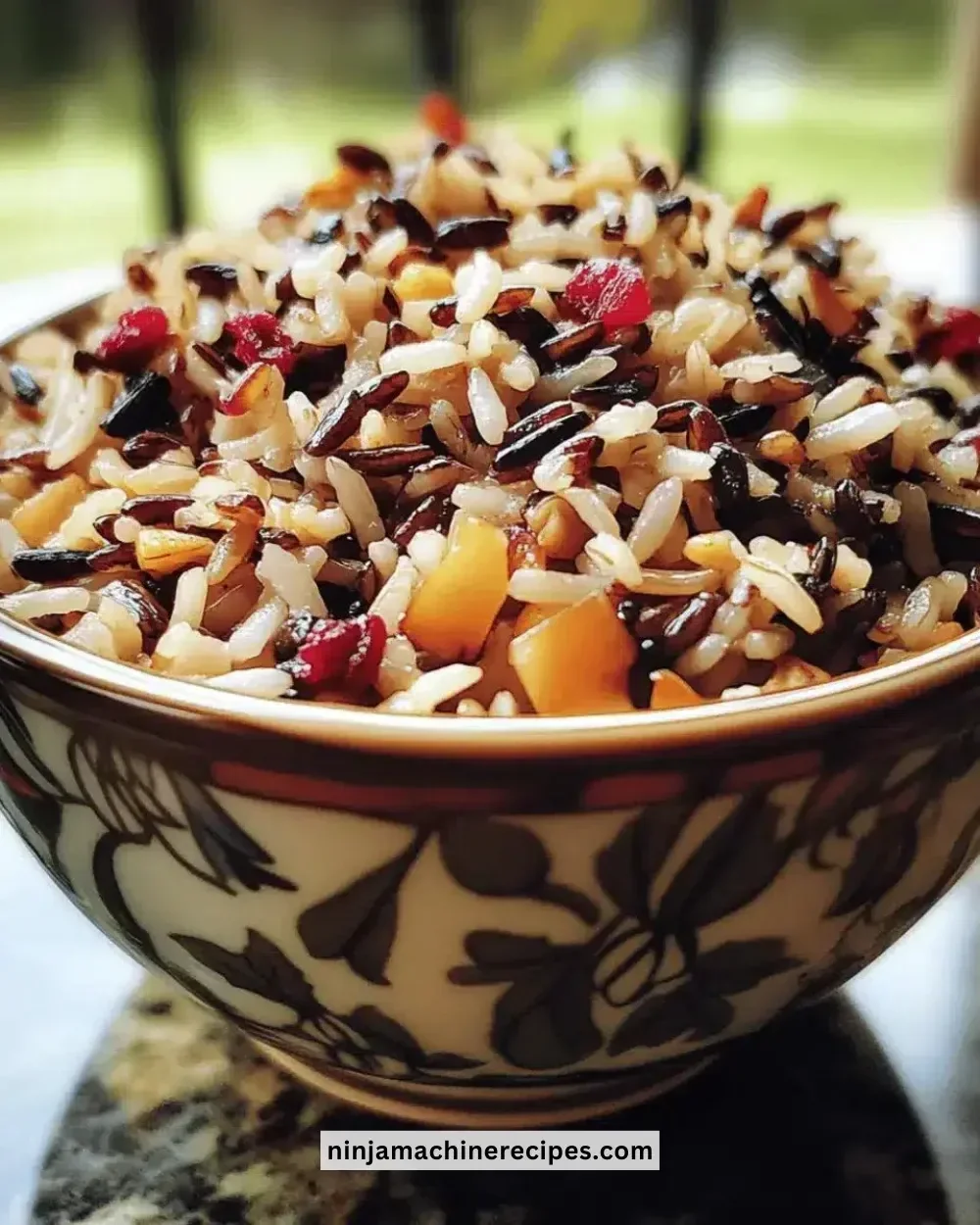 Thanksgiving Wild Rice Cranberry Pilaf with fresh herbs and cranberries