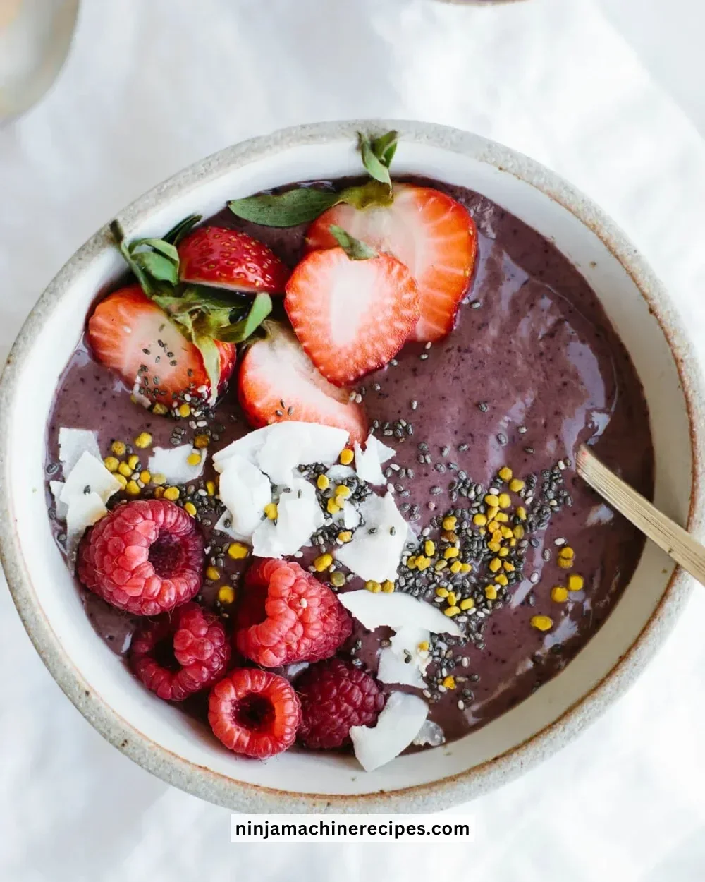 Deliciously crafted acai bowl topped with fresh fruits and granola.