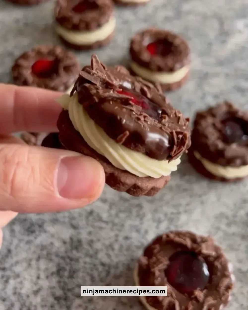 Delicious Black Forest Cookies made with chocolate and cherries