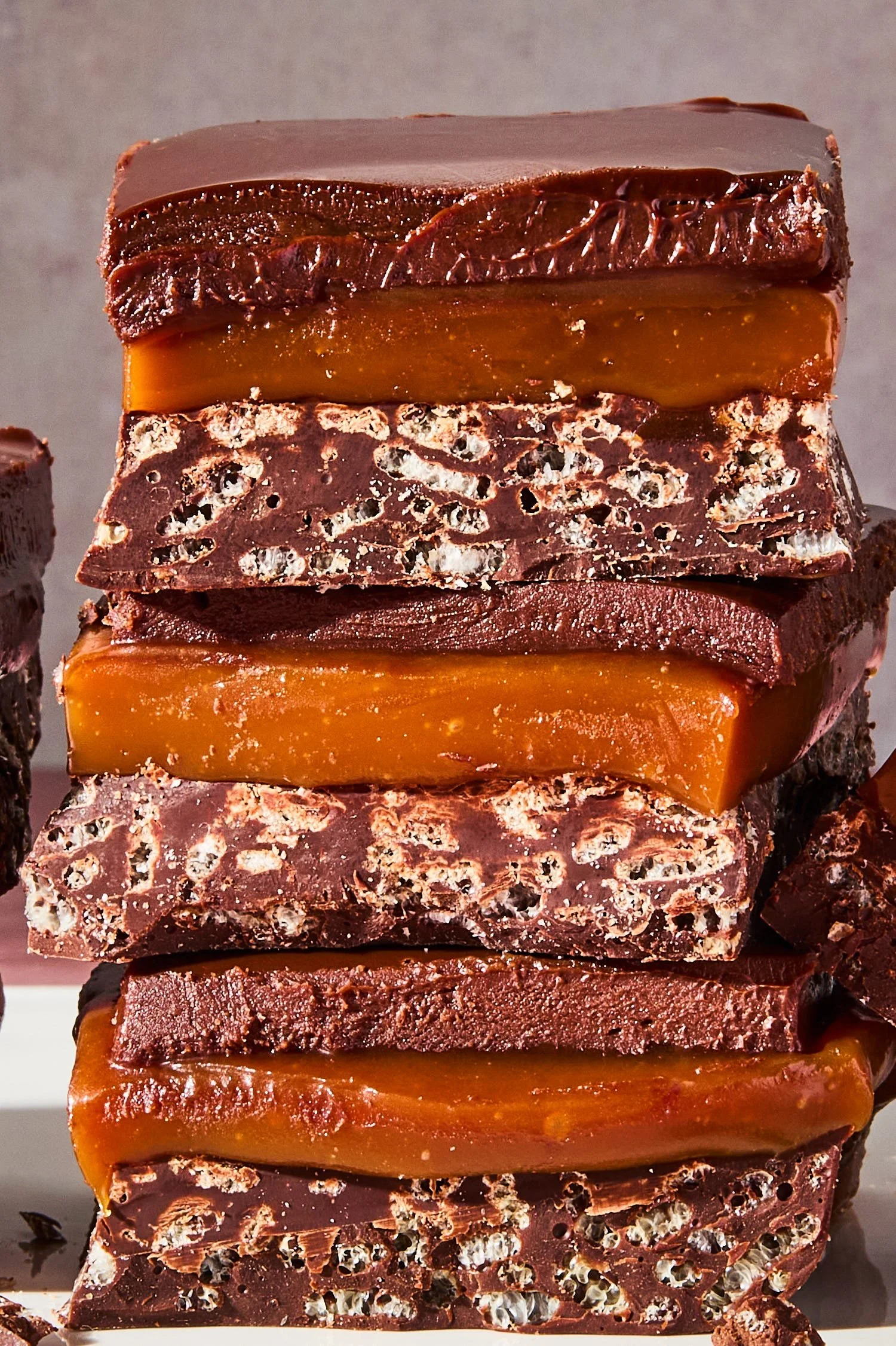 Delicious homemade Caramel Crunch Bars with rich caramel and crispy toppings