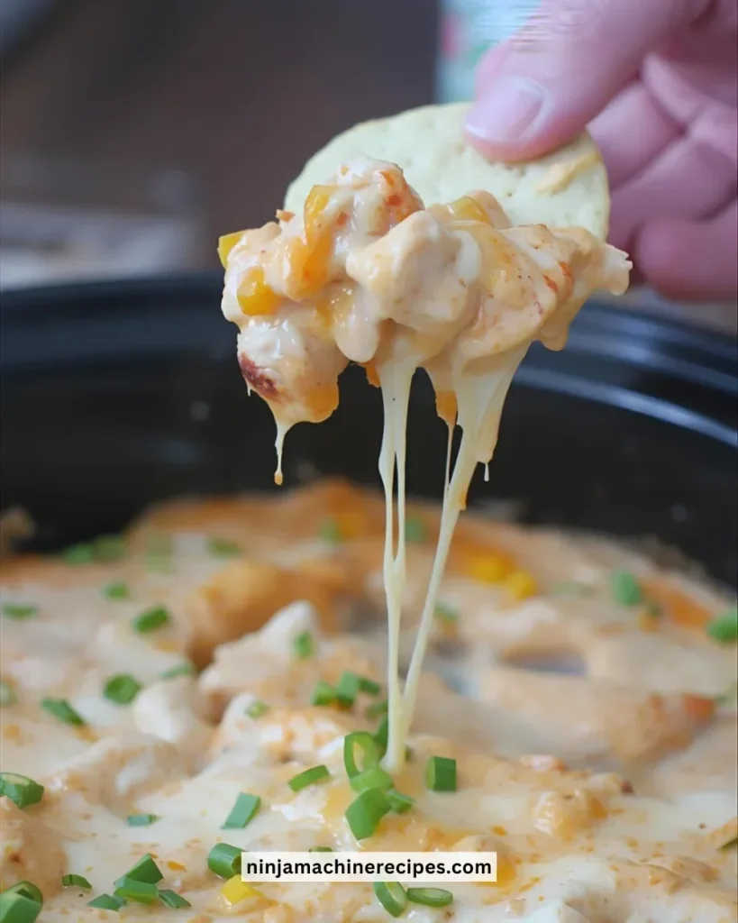 Cheesy Crock Pot Buffalo Chicken Dip served in a bowl
