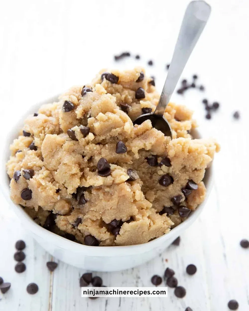 Bowl of easy keto cookie dough ready for baking