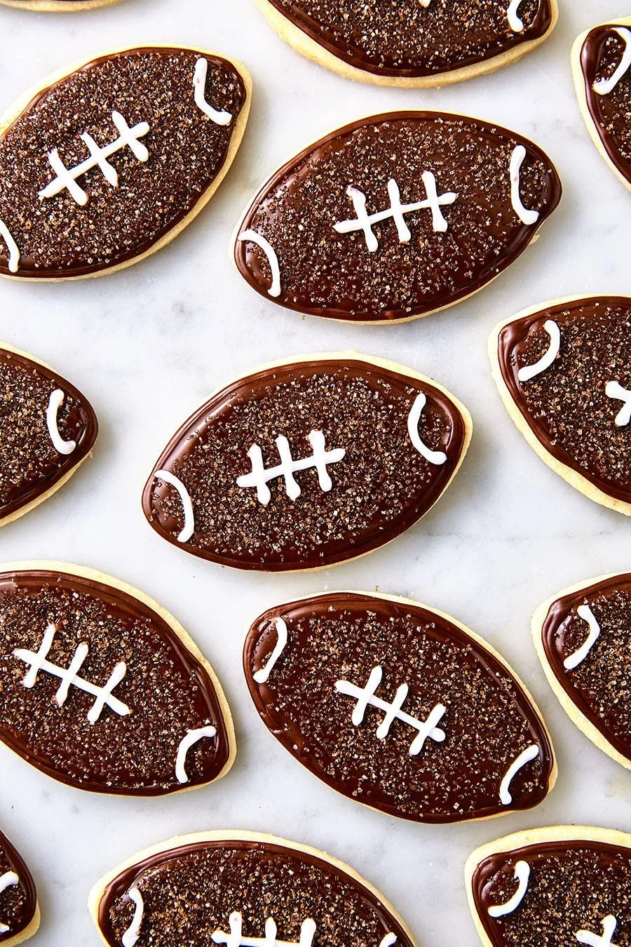 Deliciously baked football-shaped cookies for game day celebrations