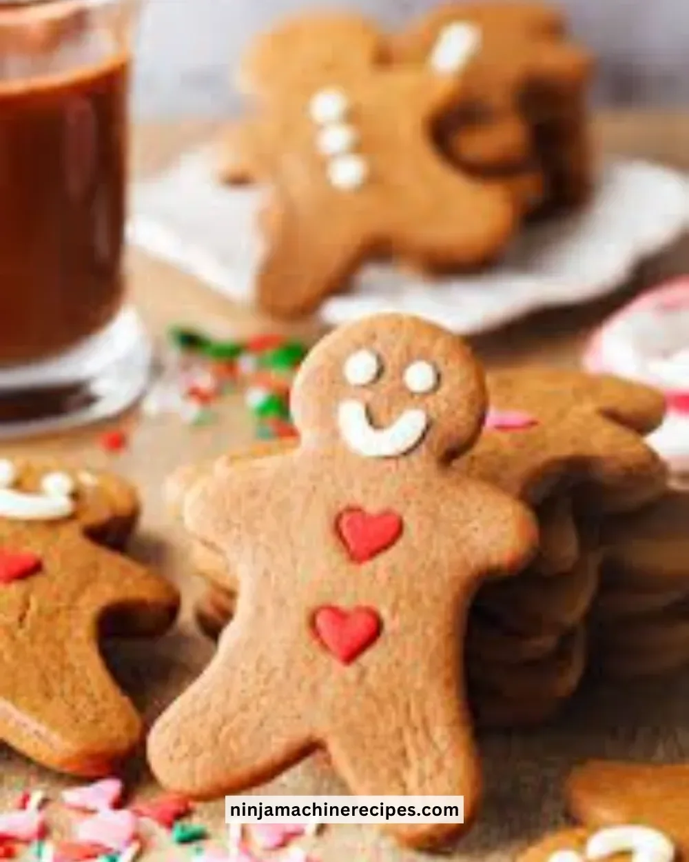 Delicious gingerbread man cookies decorated for the holiday season